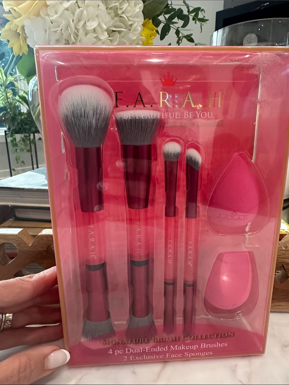 F.A.R.A.H. Pink 6-Piece Dual-Ended Brush & Sponge Set
